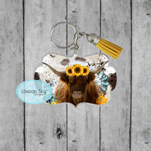 Load image into Gallery viewer, Highland Cow with Sunflowers