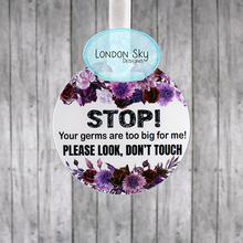 Load image into Gallery viewer, Germ Tag - Mauve & Purple Floral