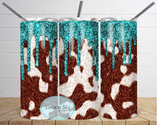 Load image into Gallery viewer, Turquoise Glitter | Cowhide