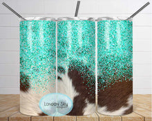 Load image into Gallery viewer, Turquoise Glitter | Cowhide